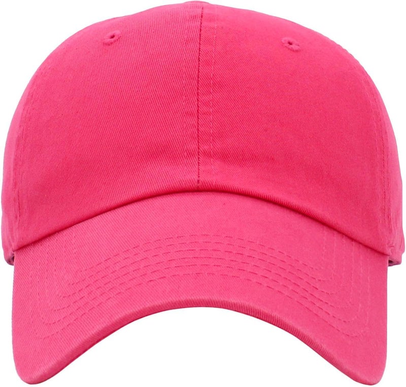 KBETHOS KB-LOW HPK Classic Cotton Dad Hat Adjustable Plain Cap. Polo Style Low Profile (Unstructured) (Classic) Hot Pink Adjustable - Image 2